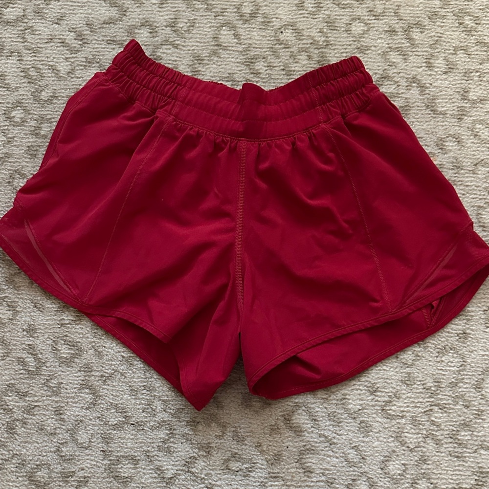 Lululemon Athletica Red Athletic Shorts